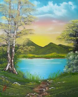 Bob Ross Sonnenuntergang